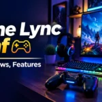 Game Lync Conf gaming banner featuring an RGB gaming setup, controller, keyboard, and monitor.